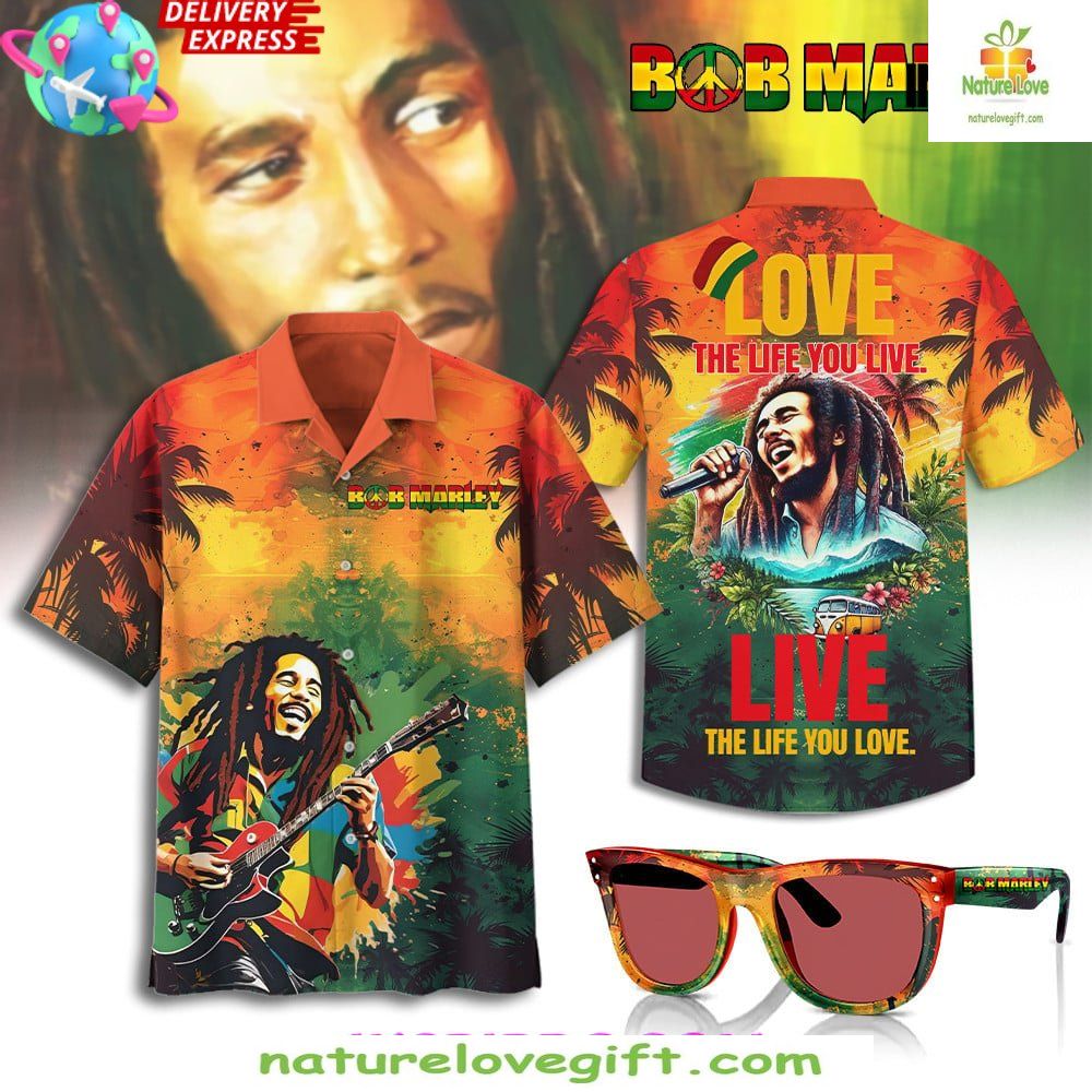 Reggae Vibes Bob Marley Hawaiian Limited Edition - Adult & Kids T-Shirts, Sweatshirts & Hoodies apparel design preview 1