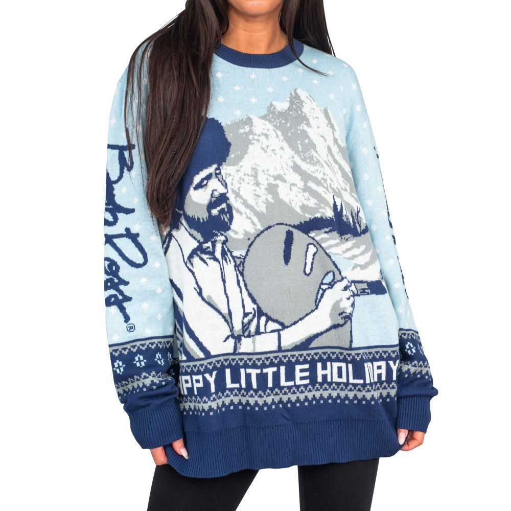 Bob Ross Happy Little Holidays Graphic Sweater - Gift Idea product image