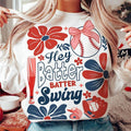 Boho Baseball Batter Swing Retro Checkered Coquette - Adult & Kids T-Shirts, Sweatshirts & Hoodies apparel design preview 1