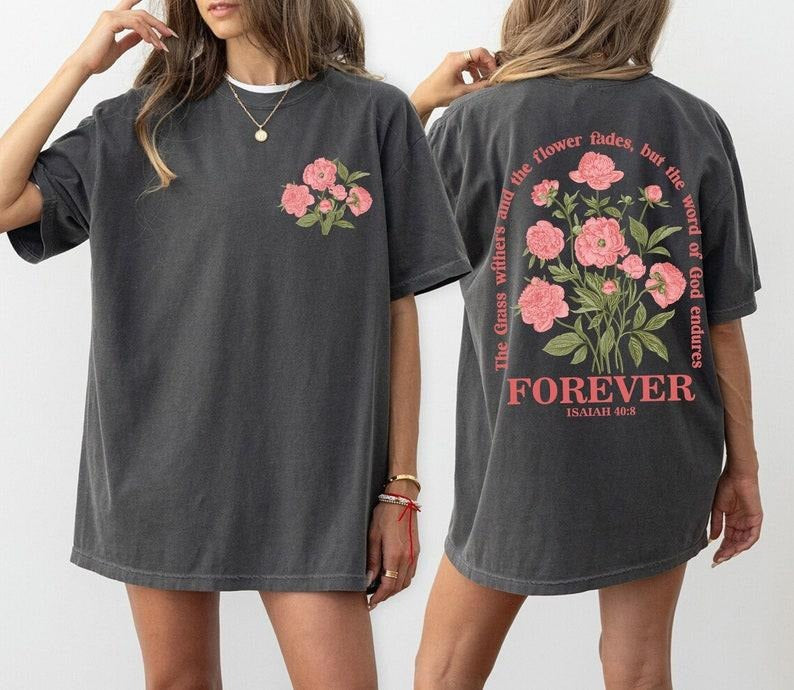 Boho Christian Bible Verse Jesus Vintage Floral - Adult & Kids T-Shirts, Sweatshirts & Hoodies apparel design preview 1