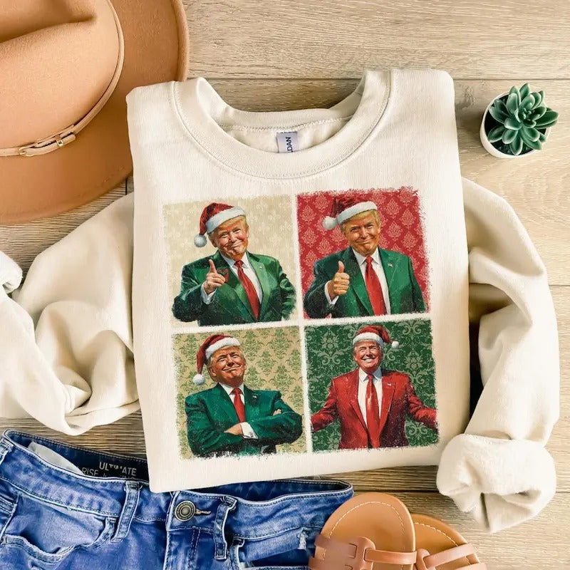 Boho Trump Png Happy Holidays Merry My President 2024 - Adult & Kids T-Shirts, Sweatshirts & Hoodies apparel design preview 1