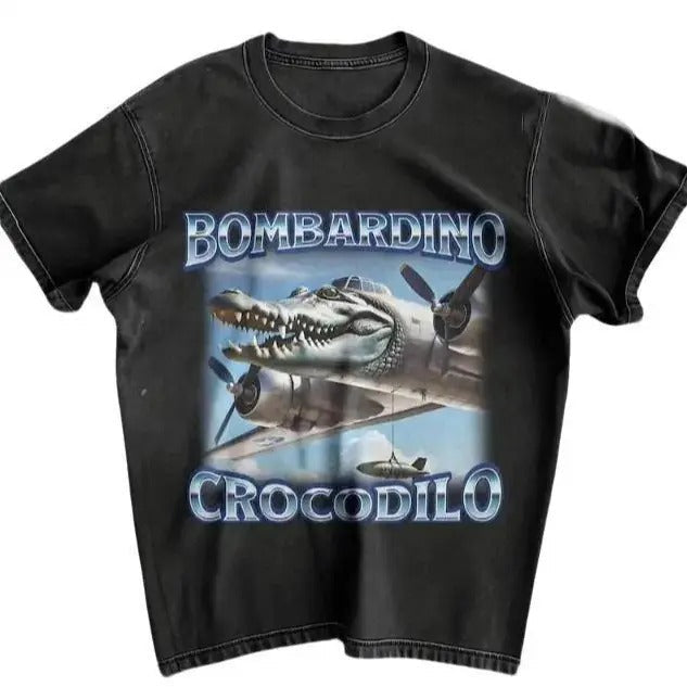 Bombardino Crocodilo Funny Meme Italian Brainrot - Adult & Kids T-Shirts, Sweatshirts & Hoodies apparel design preview 1