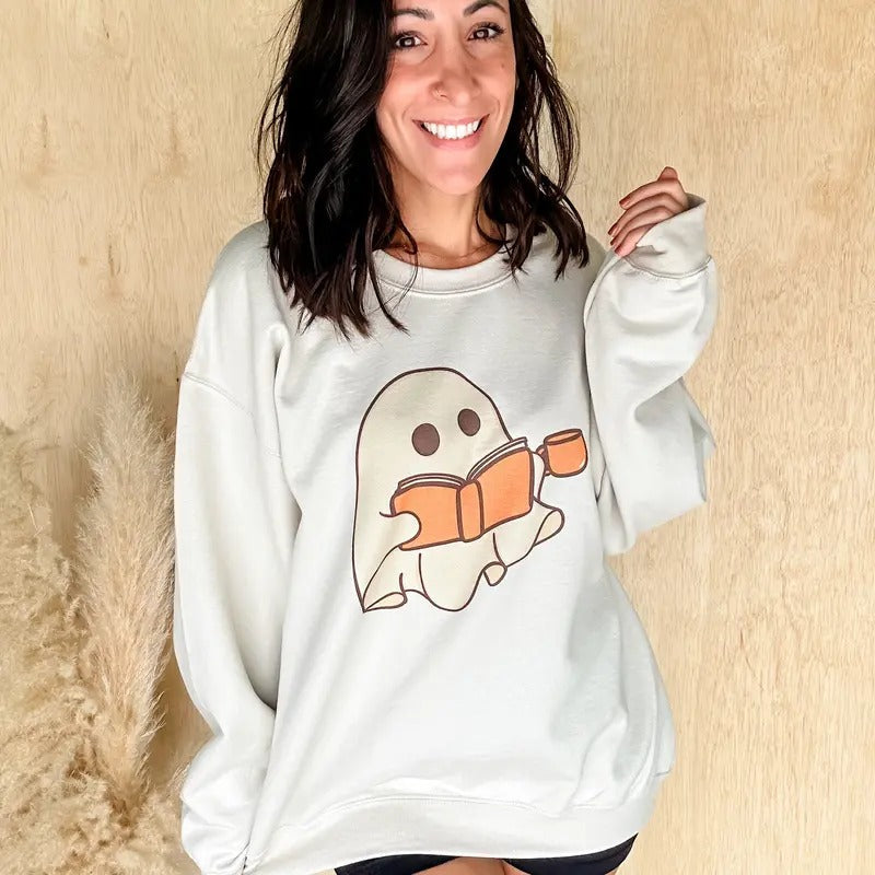 Book Ghost Top - Adult & Kids T-Shirts, Sweatshirts & Hoodies apparel design preview 1