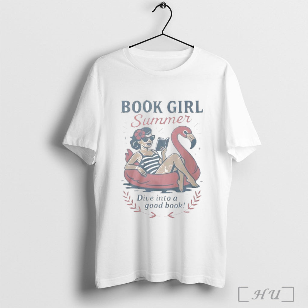 Book Girl Summer Dive Into A Good Books - Adult & Kids T-Shirts, Sweatshirts & Hoodies apparel design preview 1