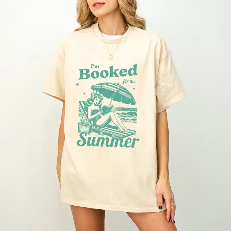 Book Girl Summer Retro Beach Lover Vacation Vintage - Adult & Kids T-Shirts, Sweatshirts & Hoodies apparel design preview 1