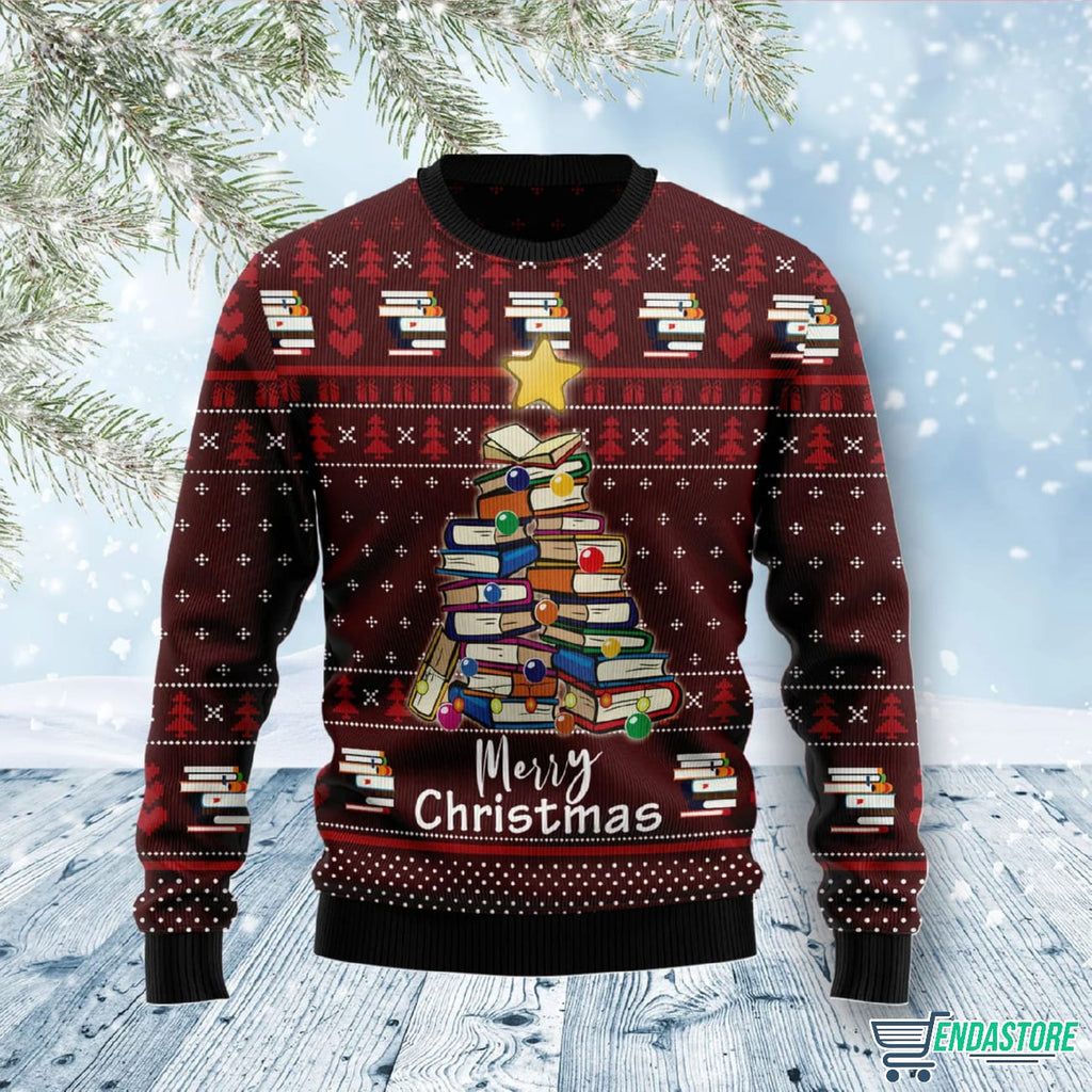 Book Pine 3D Ugly Christmas Sweater - Holiday Gift product image