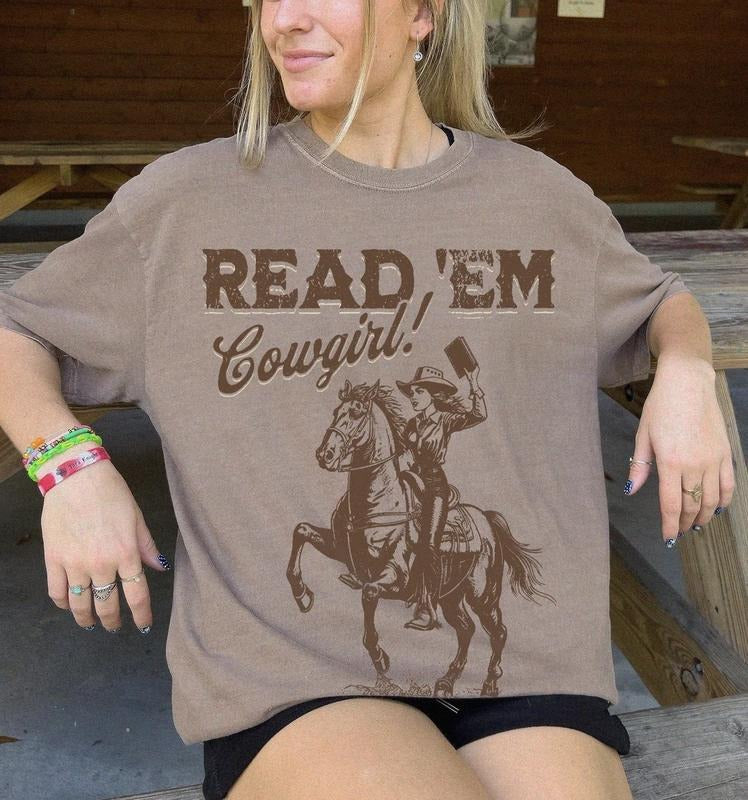 Bookish Cowgirl Book Lover Country Her Girl Reader - Adult & Kids T-Shirts, Sweatshirts & Hoodies apparel design preview 1