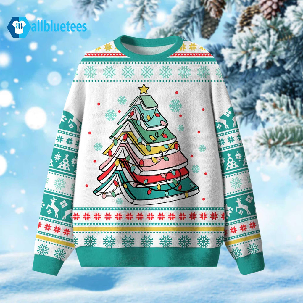 Books Christmas Tree Ugly Christmas Sweater - Holiday Gift product image