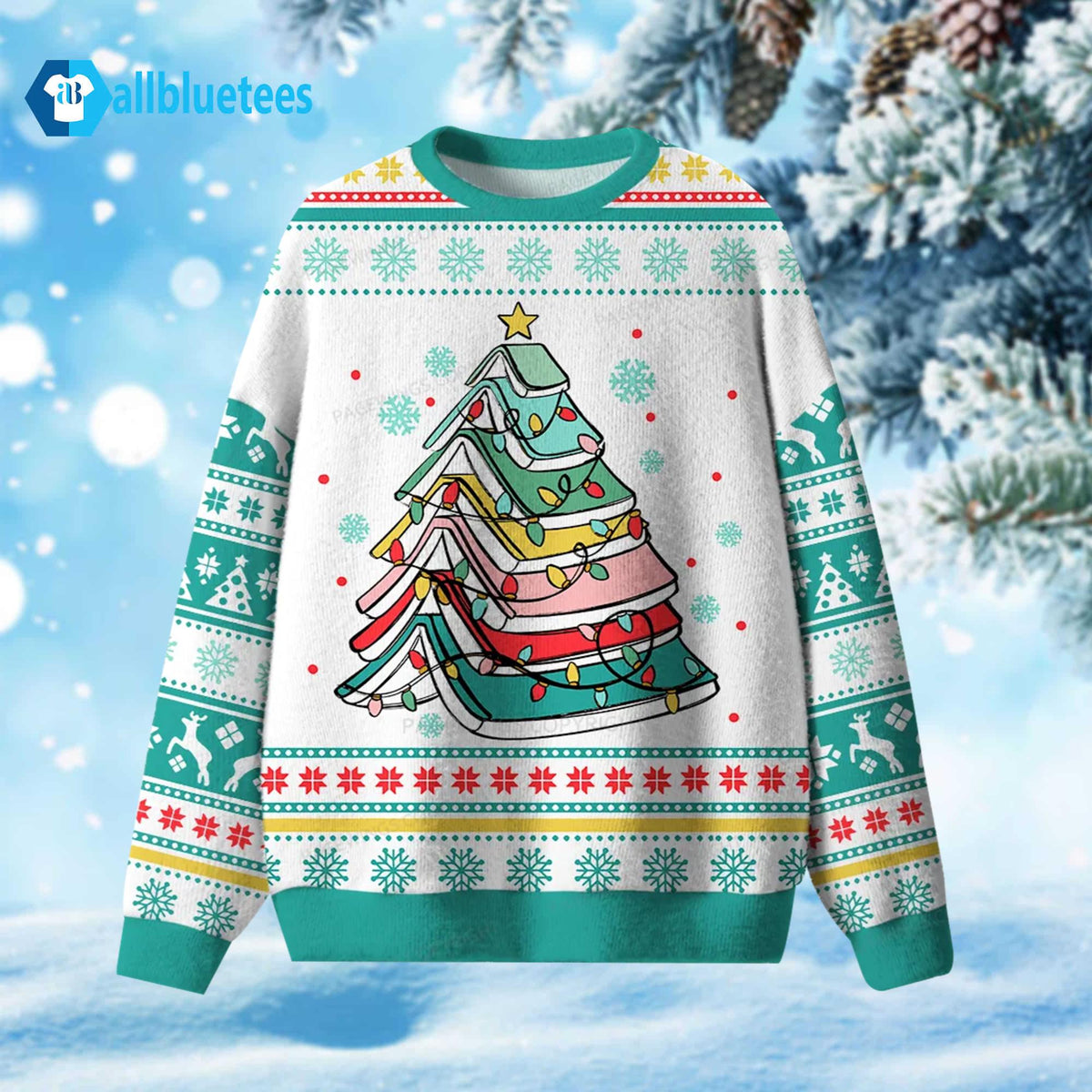 Books Christmas Tree Ugly Christmas Sweater - Holiday Gift product image