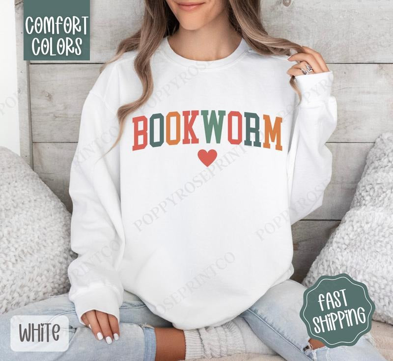 Bookworm Comfort Colors Book Lover Bookish - Adult & Kids T-Shirts, Sweatshirts & Hoodies apparel design preview 1