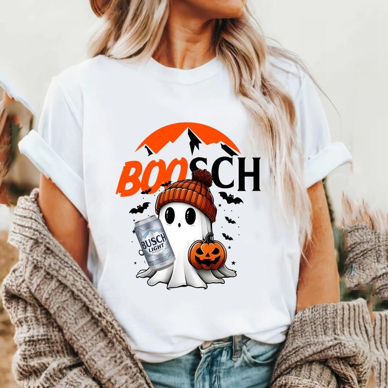 Boosch Light Cute Boo Ghost Halloween Double Sided - Adult & Kids T-Shirts, Sweatshirts & Hoodies apparel design preview 1