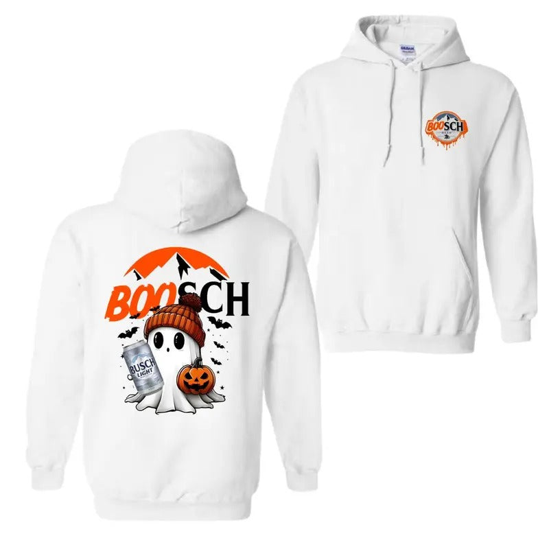 Boosh Light Cute Boo Ghost Halloween 2 Sided Busch - Adult & Kids T-Shirts, Sweatshirts & Hoodies apparel design preview 1