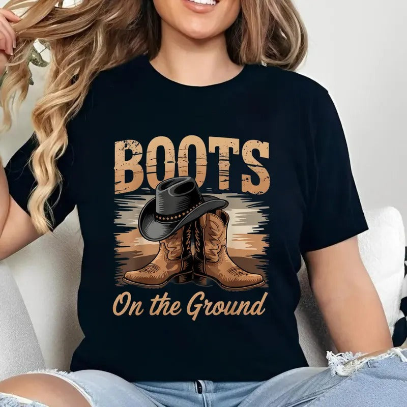 Boots Ground Black Cowgirl Melanin Casual Short - Adult & Kids T-Shirts, Sweatshirts & Hoodies apparel design preview 1