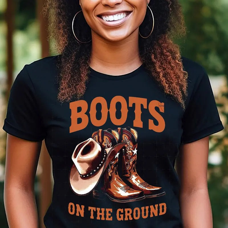 Boots Ground Cowboy Western Cowgirl County Dance Girl - Adult & Kids T-Shirts, Sweatshirts & Hoodies apparel design preview 1