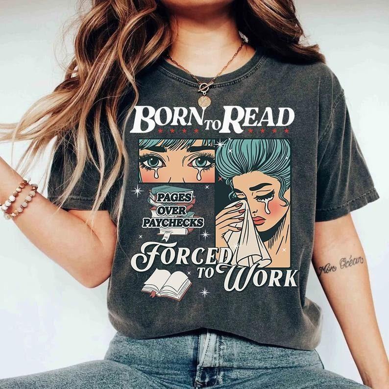 Born Read Bookish Book Lover Funny Reader Addict - Adult & Kids T-Shirts, Sweatshirts & Hoodies apparel design preview 1