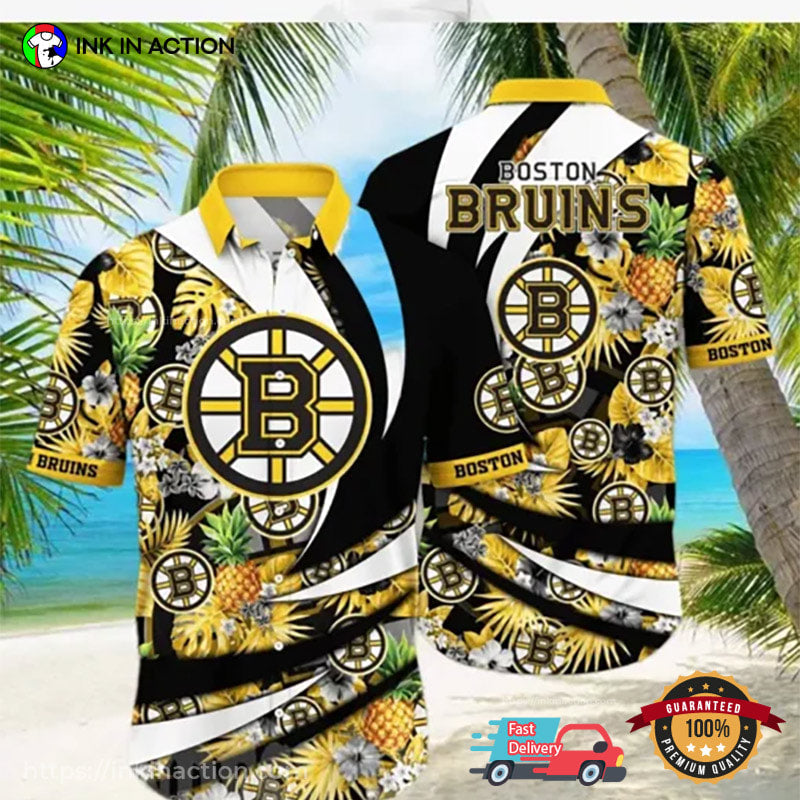 Boston Bruins GOAT NHL Hawaiian - Adult & Kids T-Shirts, Sweatshirts & Hoodies apparel design preview 1