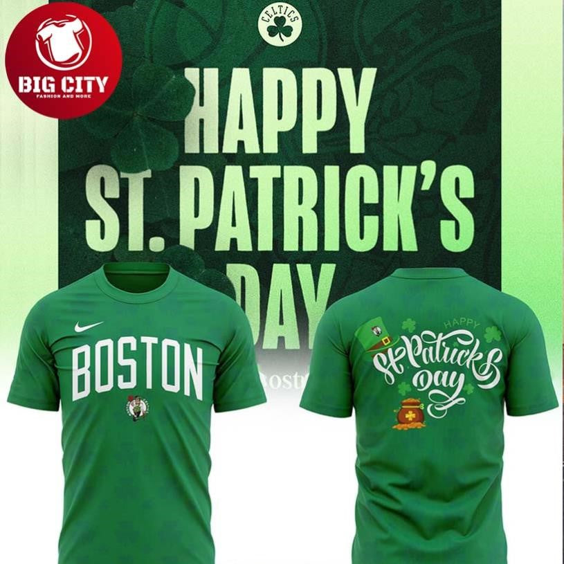 Boston Celtics Happy St. Patrick's Day 2026 Irish Two - Adult & Kids T-Shirts, Sweatshirts & Hoodies apparel design preview 1