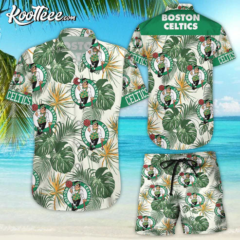 Boston Celtics Tropical Flower Short Sleeve Hawaiian - Adult & Kids T-Shirts, Sweatshirts & Hoodies apparel design preview 1