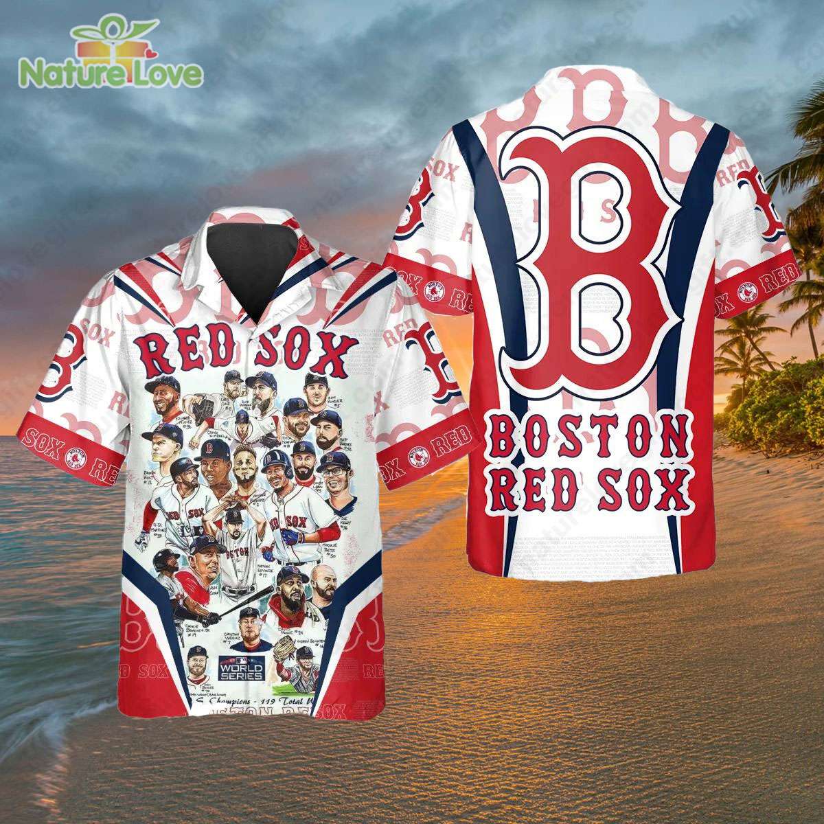 Boston Red Sox Champion Hawaiian MLB Gift for Fans - Adult & Kids T-Shirts, Sweatshirts & Hoodies apparel design preview 1