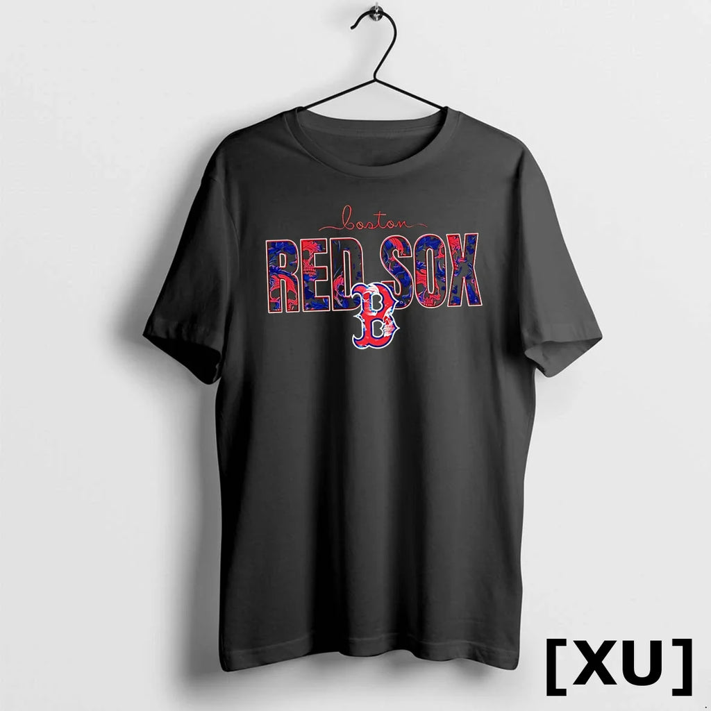 Boston Red Sox Floral Graphic Baseball Sweater - Adult & Kids T-Shirts, Sweatshirts & Hoodies apparel design preview 1