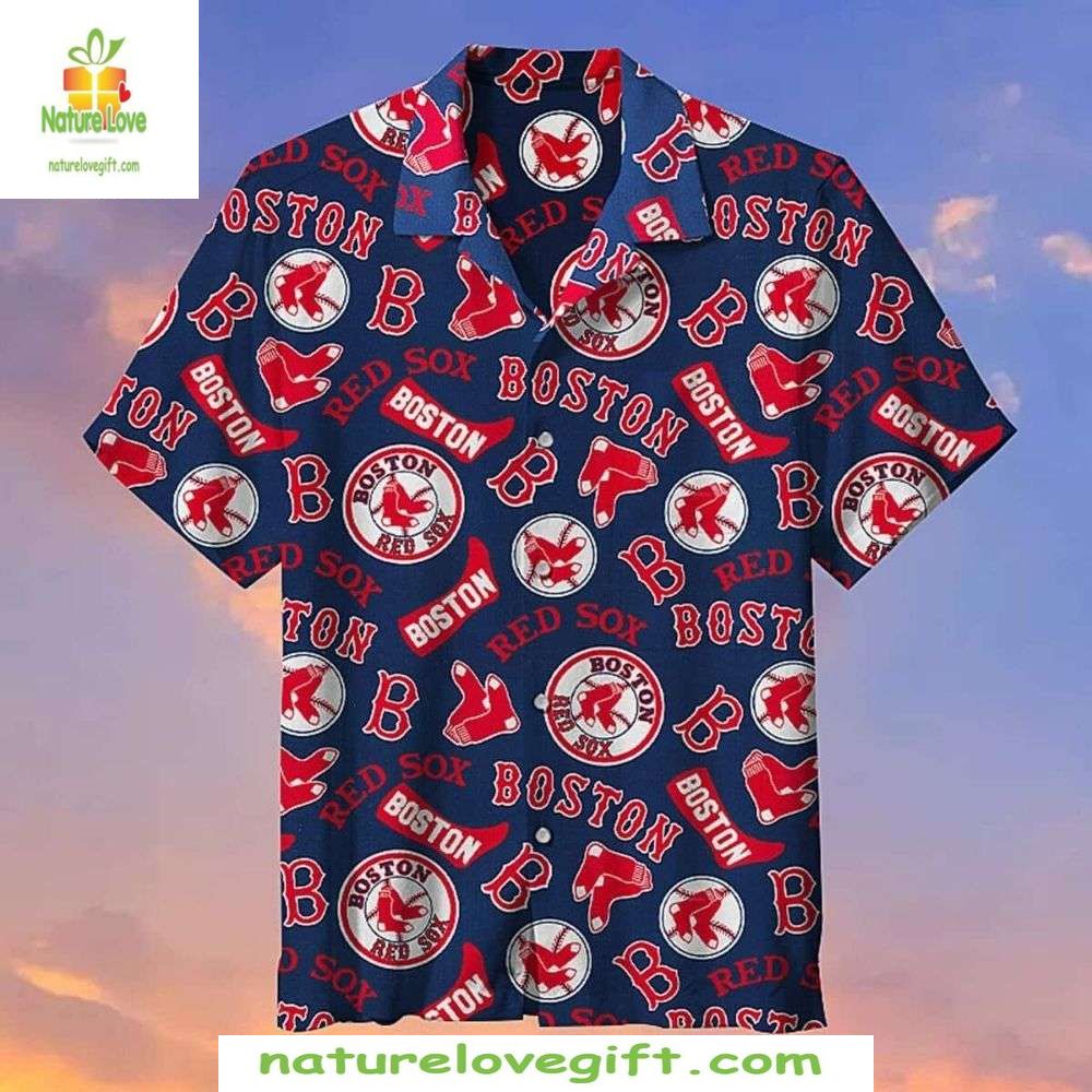 Boston Red Sox MLB Hawaiian Patriotic Baseball - Adult & Kids T-Shirts, Sweatshirts & Hoodies apparel design preview 1