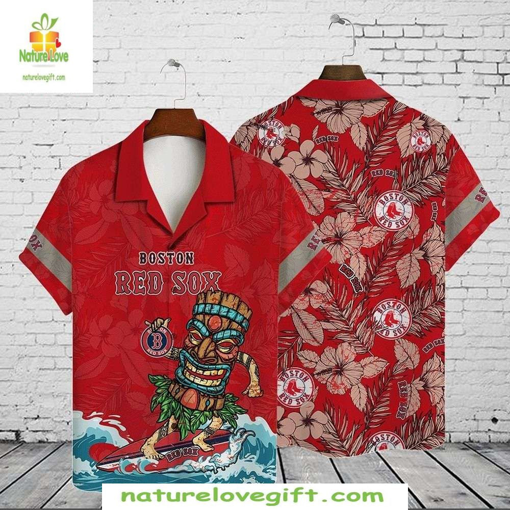 Boston Red Sox Hawaiian MLB Aloha Baseball Apparel - Adult & Kids T-Shirts, Sweatshirts & Hoodies apparel design preview 1