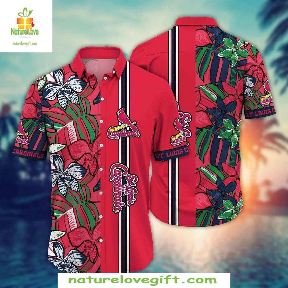 St Louis Cardinals Hawaiian MLB Baseball Botanical - Adult & Kids T-Shirts, Sweatshirts & Hoodies apparel design preview 1