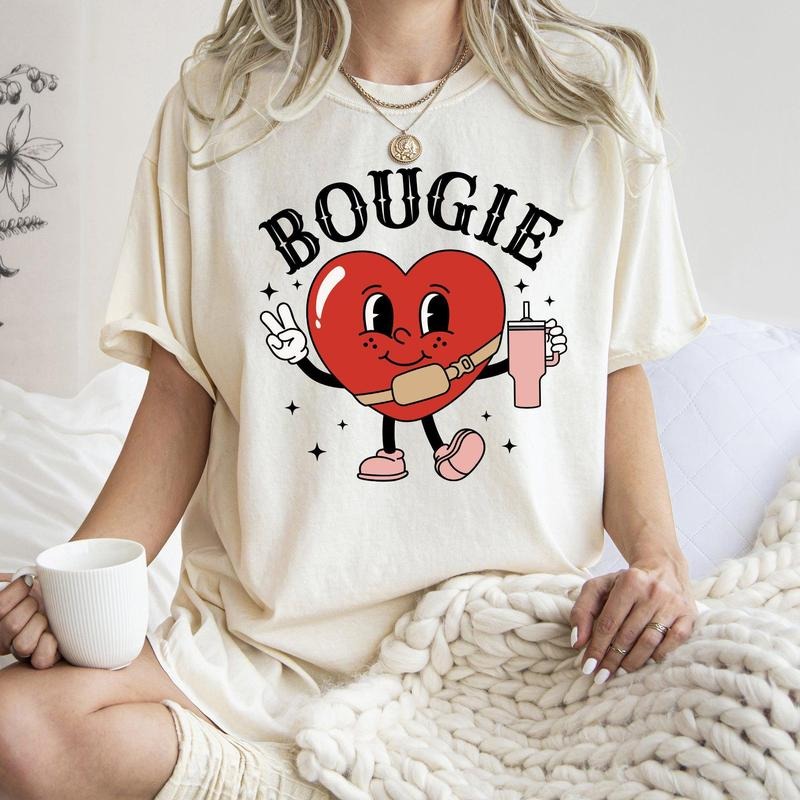 Bougie Heart Boujee Comfort Colors Love Cupid - Adult & Kids T-Shirts, Sweatshirts & Hoodies apparel design preview 1