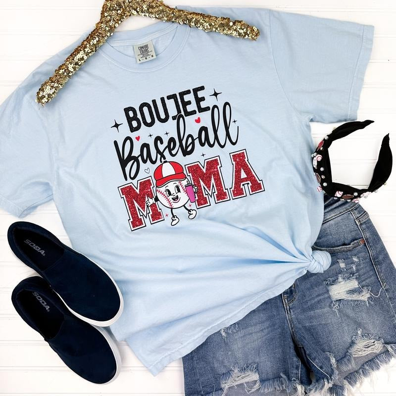 Boujee Baseball Mama Comfort Colors - Adult & Kids T-Shirts, Sweatshirts & Hoodies apparel design preview 1