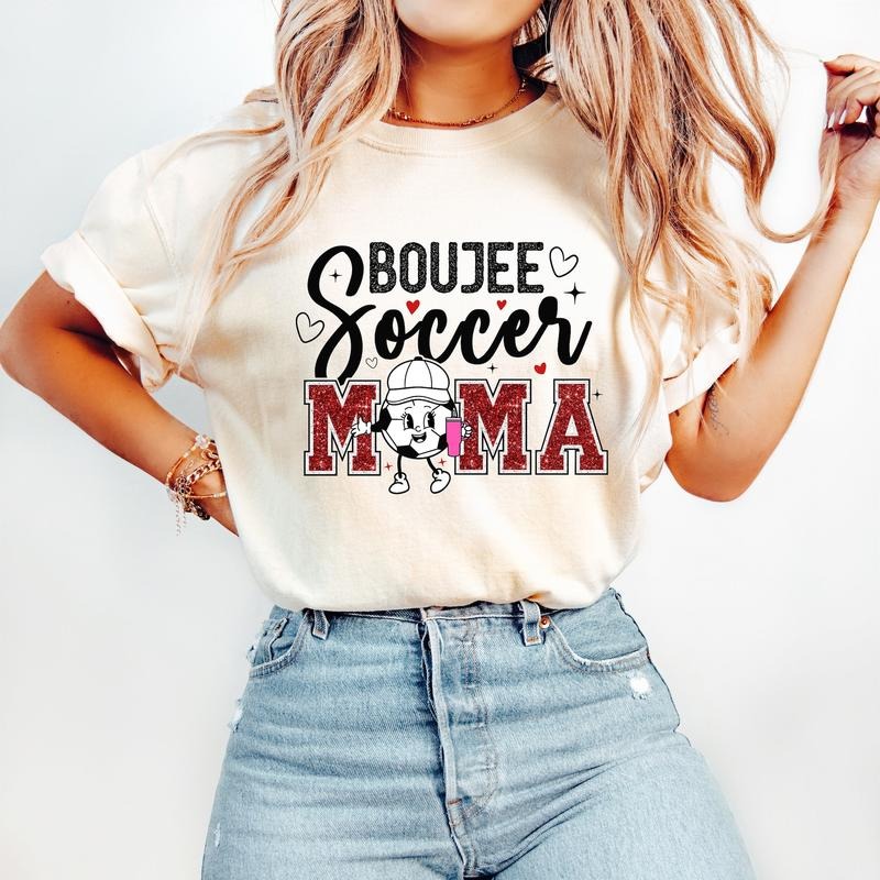 Boujee Soccer Mama Sports Retro Mom - Adult & Kids T-Shirts, Sweatshirts & Hoodies apparel design preview 1