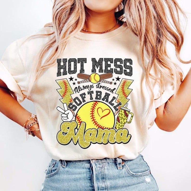 Boujee Softball Mama Chic Sports - Adult & Kids T-Shirts, Sweatshirts & Hoodies apparel design preview 1