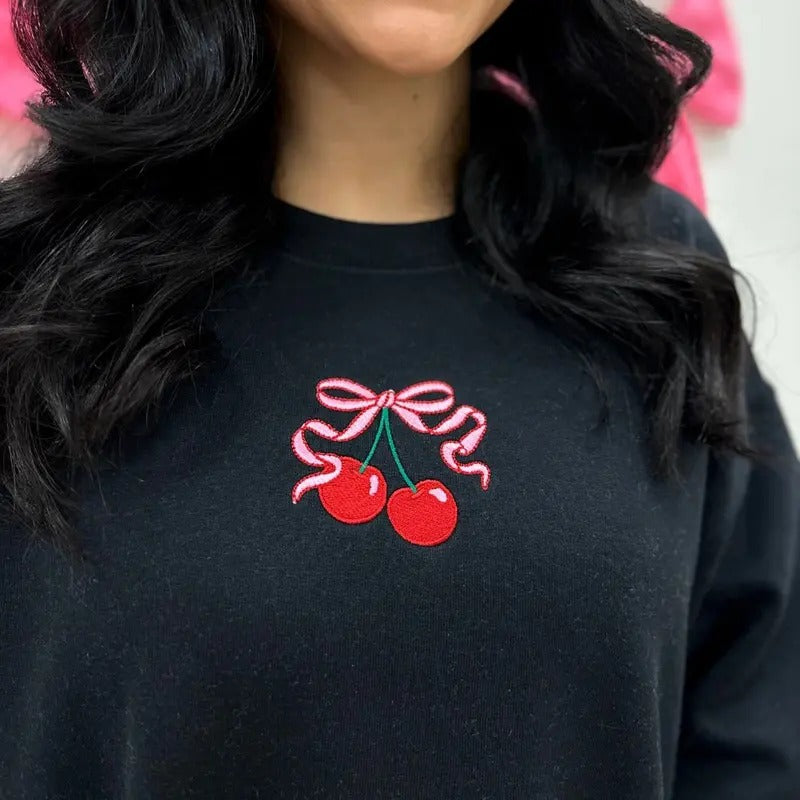 'Bow Cherries' - Adult & Kids T-Shirts, Sweatshirts & Hoodies apparel design preview 1