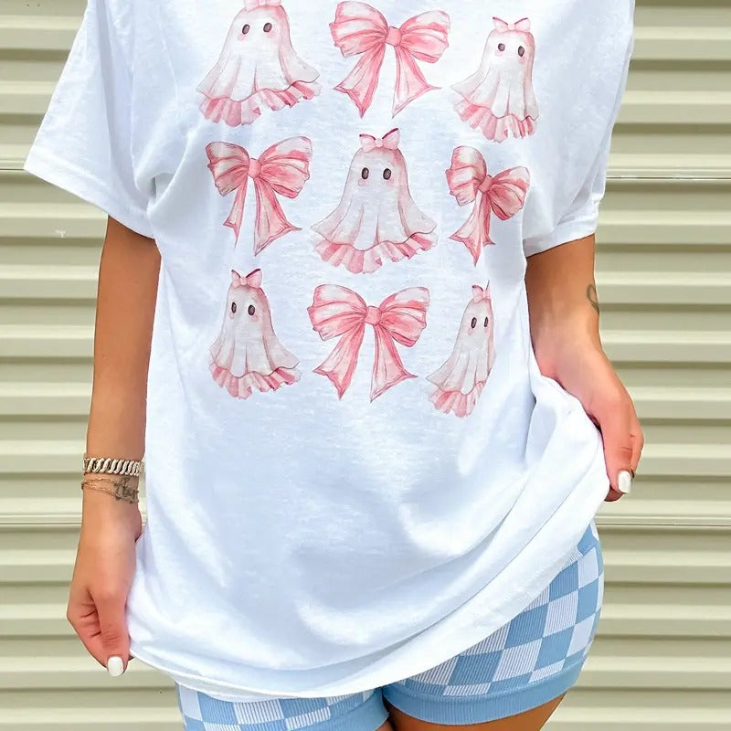 Bow Ghosts Top - Adult & Kids T-Shirts, Sweatshirts & Hoodies apparel design preview 1
