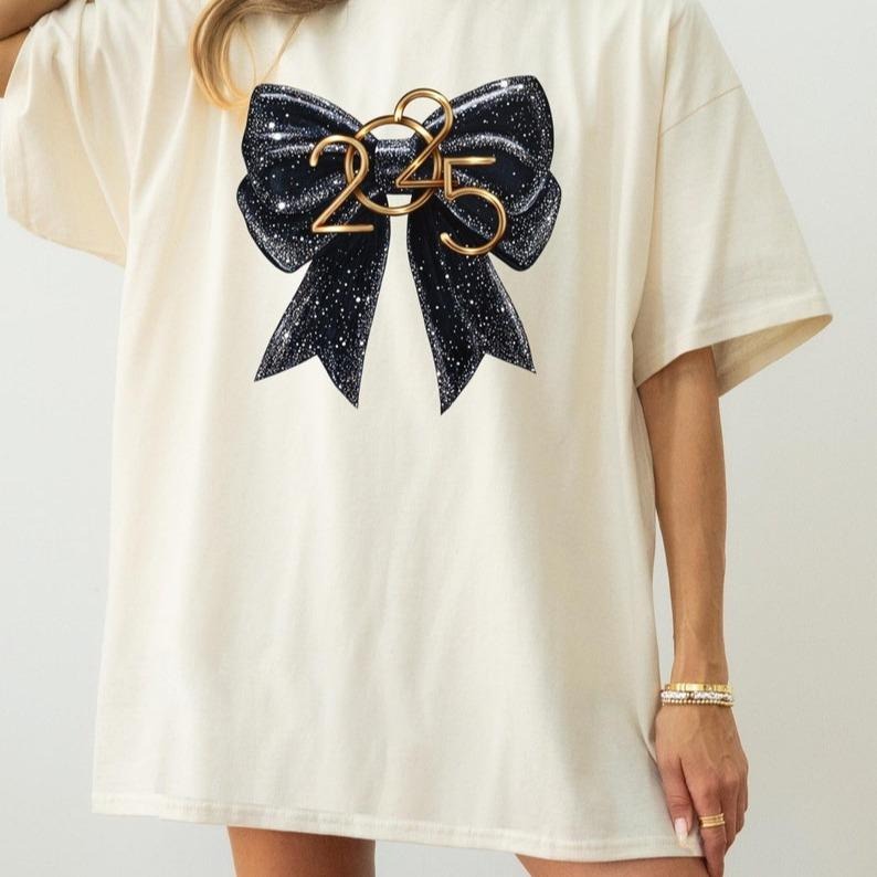 Bow New Years Eve Nye Coquette 2025 Happy Year - Adult & Kids T-Shirts, Sweatshirts & Hoodies apparel design preview 1