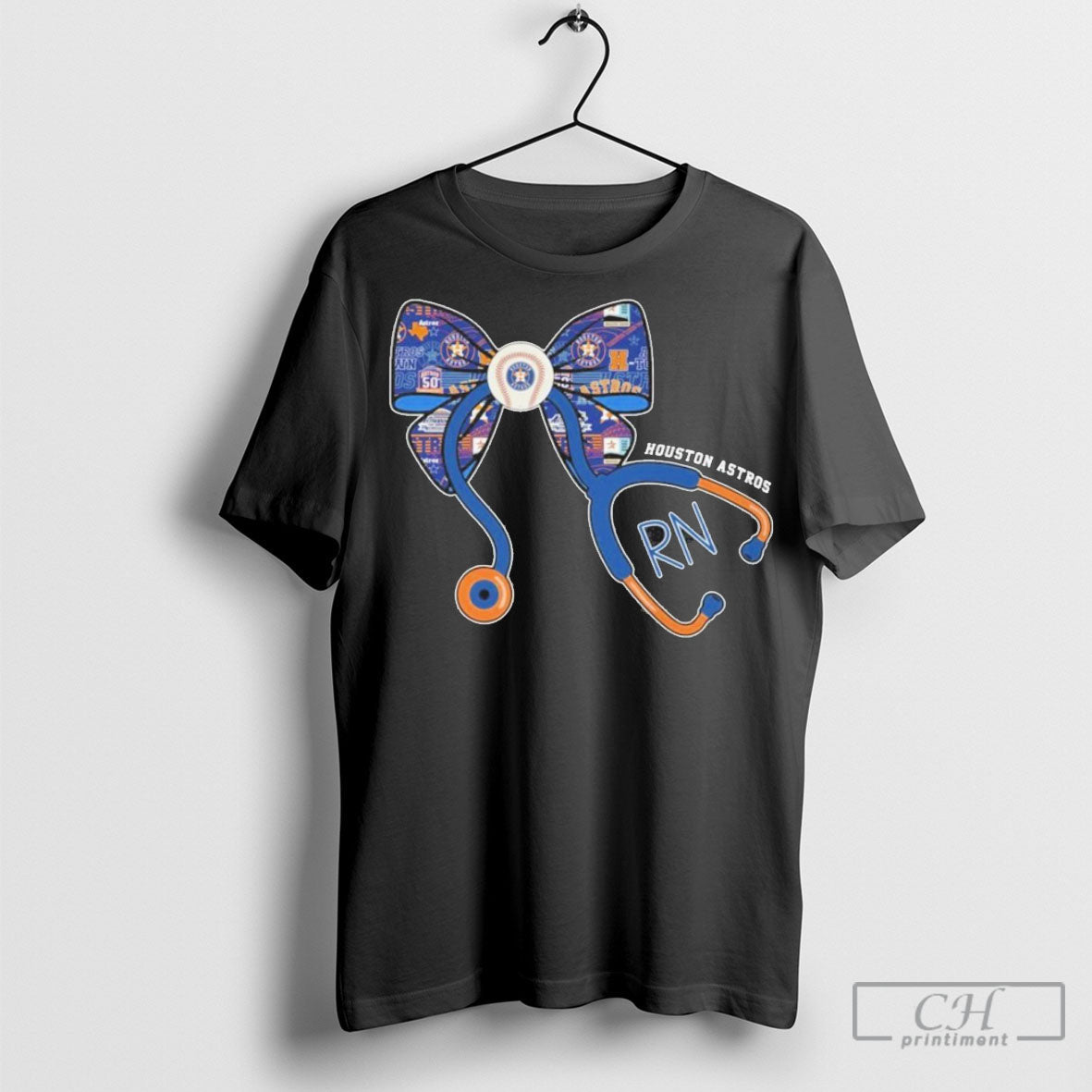 Bow Tie Nurse Houston Astros - Adult & Kids T-Shirts, Sweatshirts & Hoodies apparel design preview 1