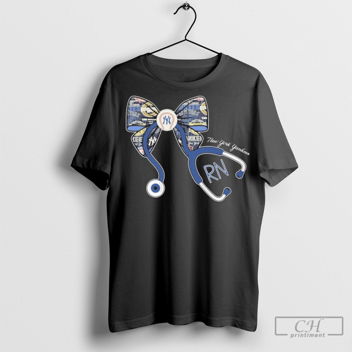 Bow Tie Nurse New York Yankees - Adult & Kids T-Shirts, Sweatshirts & Hoodies apparel design preview 1