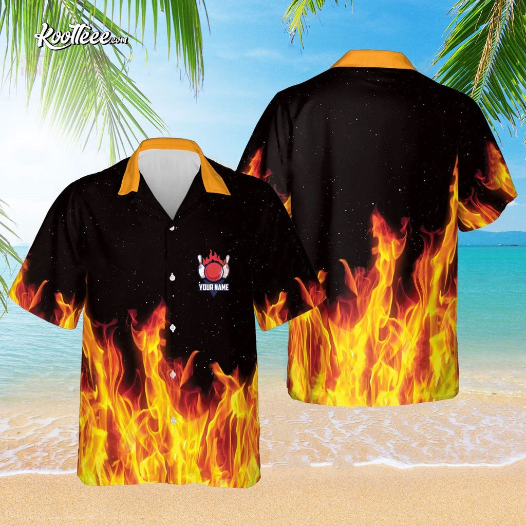 Bowling Magic Flame Fire Custom Hawaiian - Adult & Kids T-Shirts, Sweatshirts & Hoodies apparel design preview 1