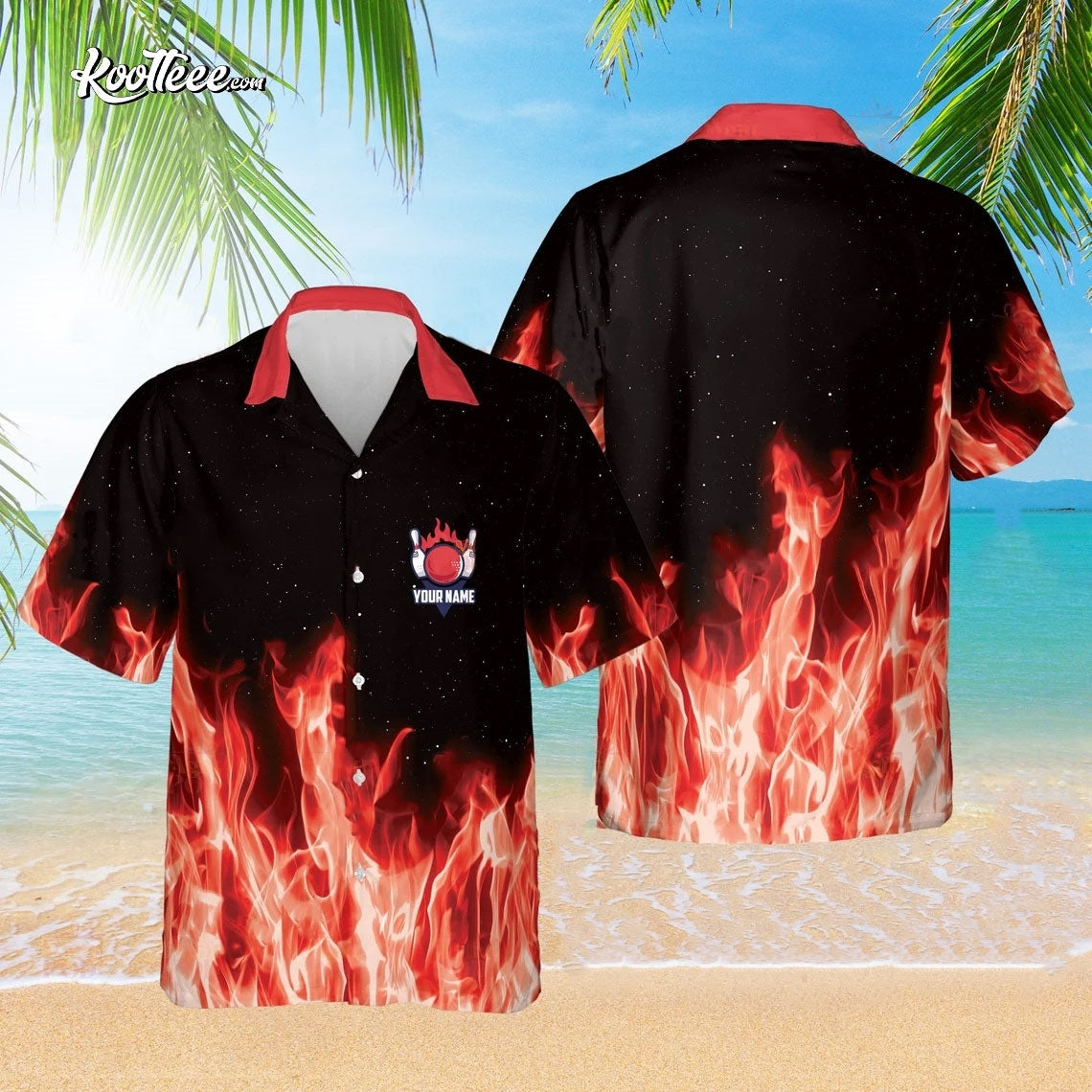 Bowling Magic Flame Fire Personalized Hawaiian - Adult & Kids T-Shirts, Sweatshirts & Hoodies apparel design preview 1