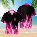 Bowling Pink Flame Magic Fire Personalized Hawaiian - Adult & Kids T-Shirts, Sweatshirts & Hoodies apparel design preview 1