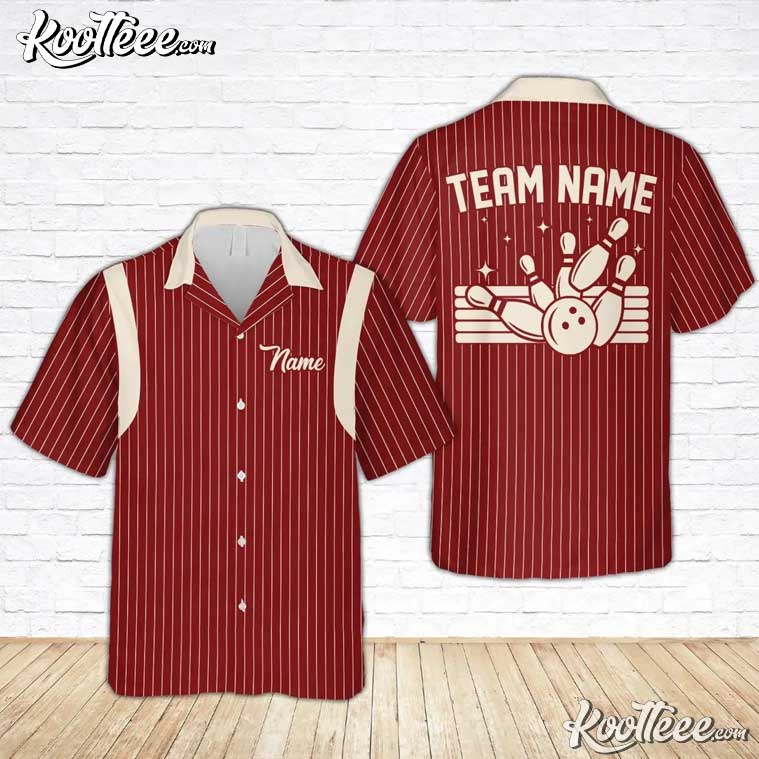 Bowling Retro Stripe Custom Name Hawaiian - Adult & Kids T-Shirts, Sweatshirts & Hoodies apparel design preview 1