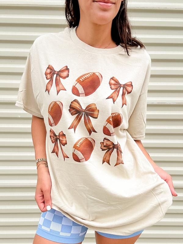 Bows Footballs Top - Adult & Kids T-Shirts, Sweatshirts & Hoodies apparel design preview 1