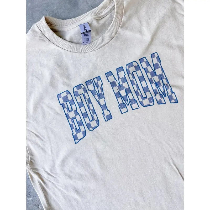 Boy Mom Checkered Top - Adult & Kids T-Shirts, Sweatshirts & Hoodies apparel design preview 1