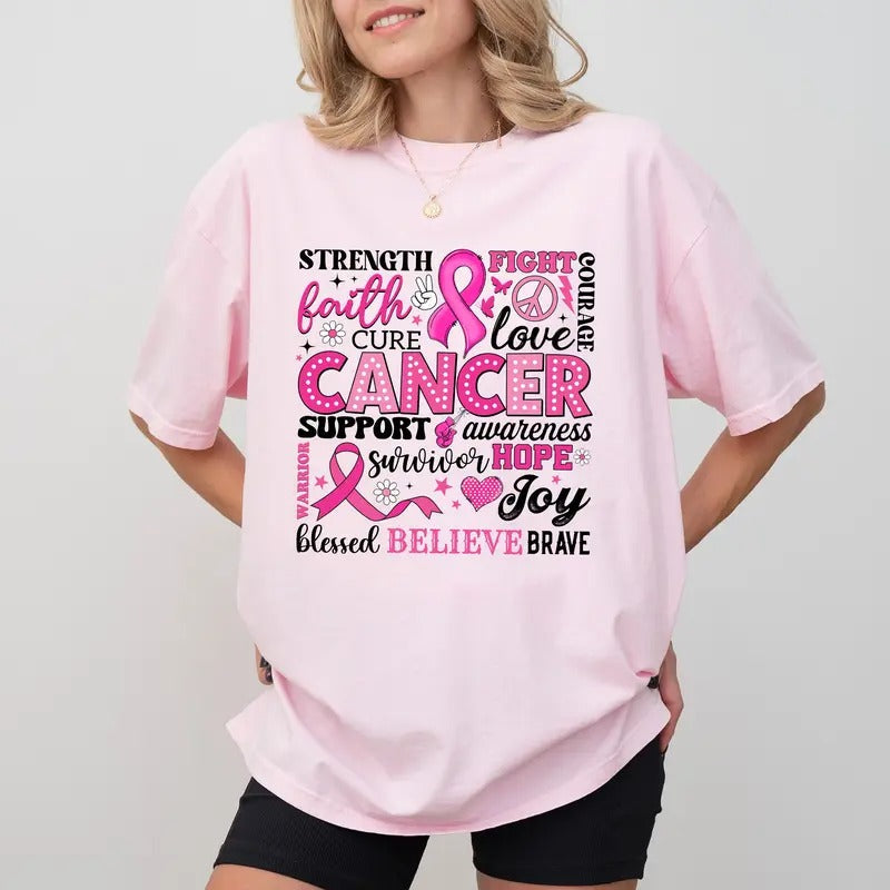 Breast Cancer Awareness Comfort Colors Motivational - Adult & Kids T-Shirts, Sweatshirts & Hoodies apparel design preview 1