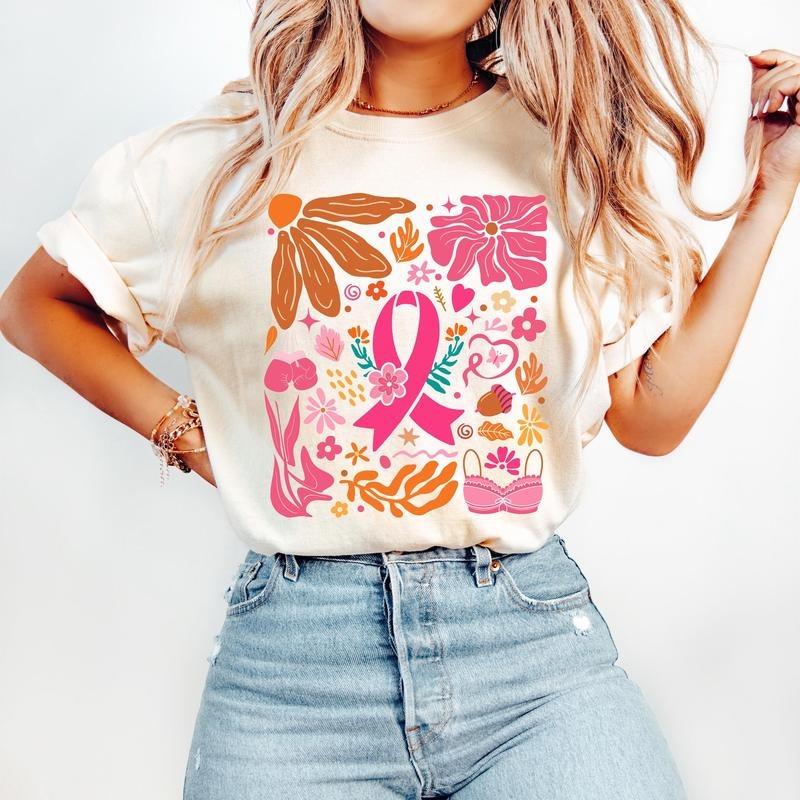 Breast Cancer Awareness Boho Floral October We Pink - Adult & Kids T-Shirts, Sweatshirts & Hoodies apparel design preview 1