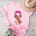 Breast Cancer Pink Ribbon Hand Family Support Fighter - Adult & Kids T-Shirts, Sweatshirts & Hoodies apparel design preview 1