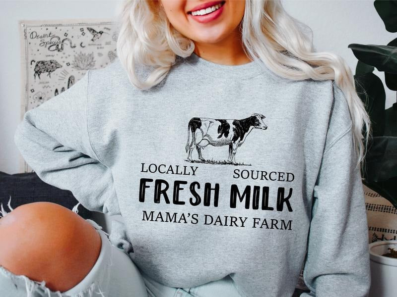 Breastfeeding Locally Sourced Fresh Milk Mama'S Dairy - Adult & Kids T-Shirts, Sweatshirts & Hoodies apparel design preview 1