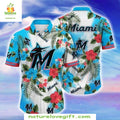 Miami Marlins Hawaiian Tropical Floral Baseball - Adult & Kids T-Shirts, Sweatshirts & Hoodies apparel design preview 1