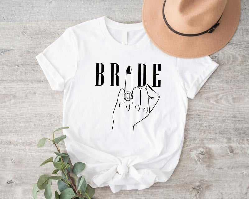 Bride Ring Finger Engagement FiancéE Short Sleeve - Adult & Kids T-Shirts, Sweatshirts & Hoodies apparel design preview 1