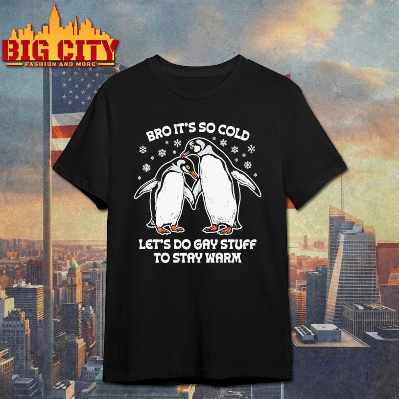 Bro It’s So Cold Let’s Do Gay Stuff To - Adult & Kids T-Shirts, Sweatshirts & Hoodies apparel design preview 1