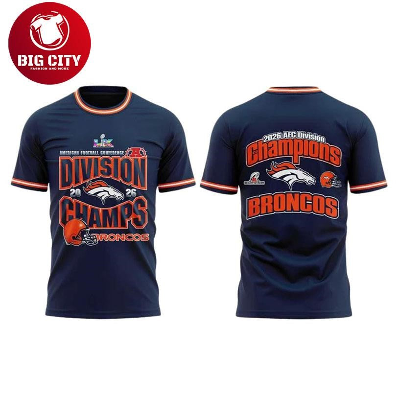 Broncos 2026 AFC Division Champions Blue Two Sided - Adult & Kids T-Shirts, Sweatshirts & Hoodies apparel design preview 1